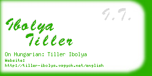 ibolya tiller business card